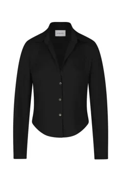 Outlet Anemos Fitted Button Down Shirt in Black Tops