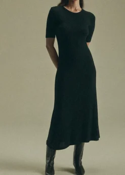 Online Anemos Short Sleeve Midi Dress - Black Dresses