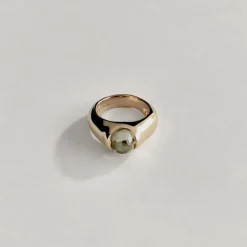 Annika Inez Rolling Stone Ring | Gold Green Amethyst Handmade Jewelry