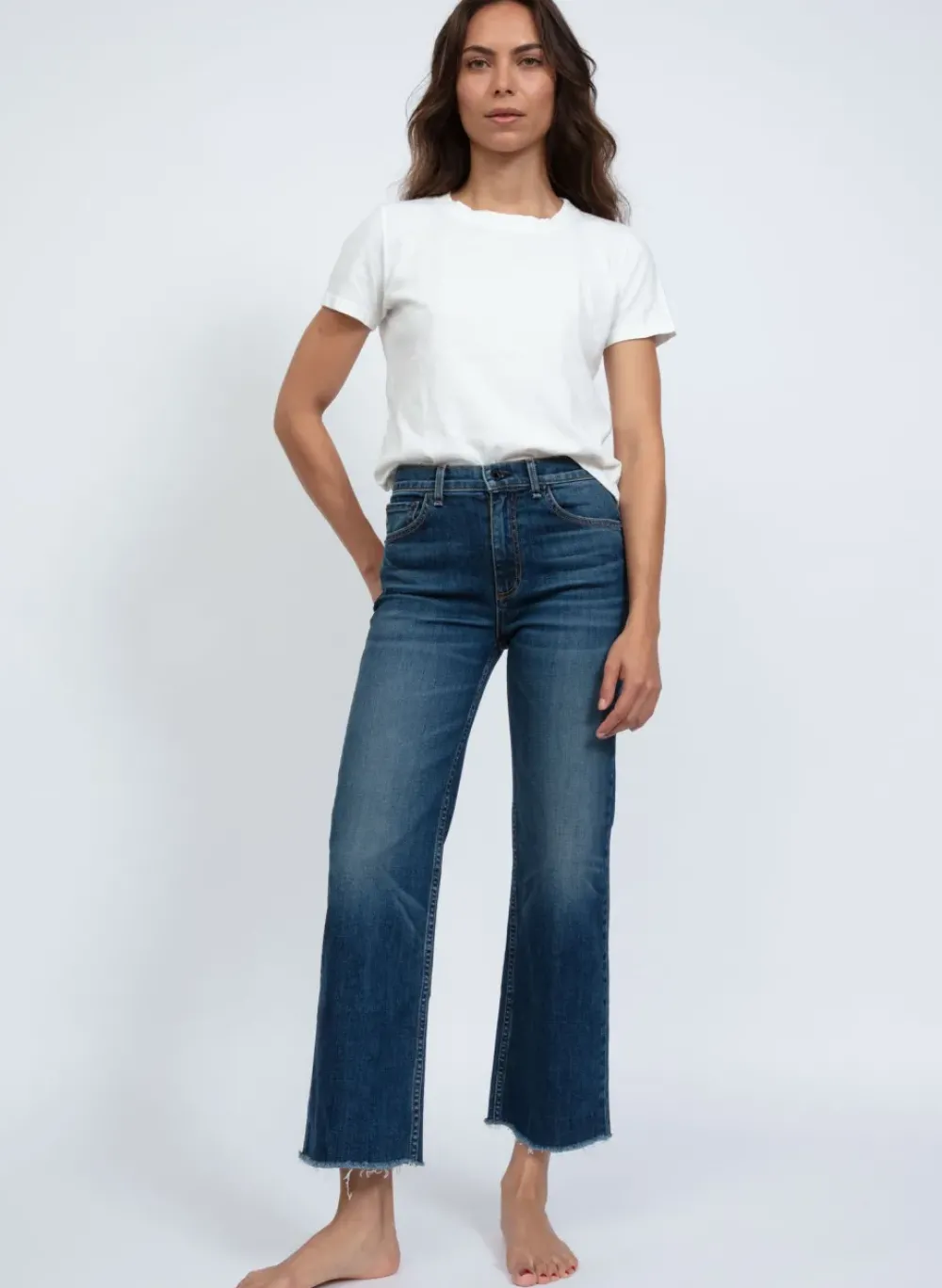ASKK NY Crop Wide Straight Leg Chevelle Bottoms