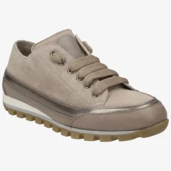 Hot Candice Cooper Janis Low Sneaker Strip Taupe Gold Metallic Shoes