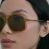 Discount Carla Colour VITO CARAMELLA / oversized, yellow aviator sunglasses Accessories