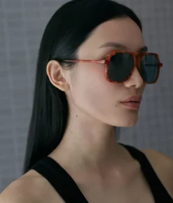 New Carla Colour VITO LAPIS OAK / oversized, light tort aviator sunglasses Accessories