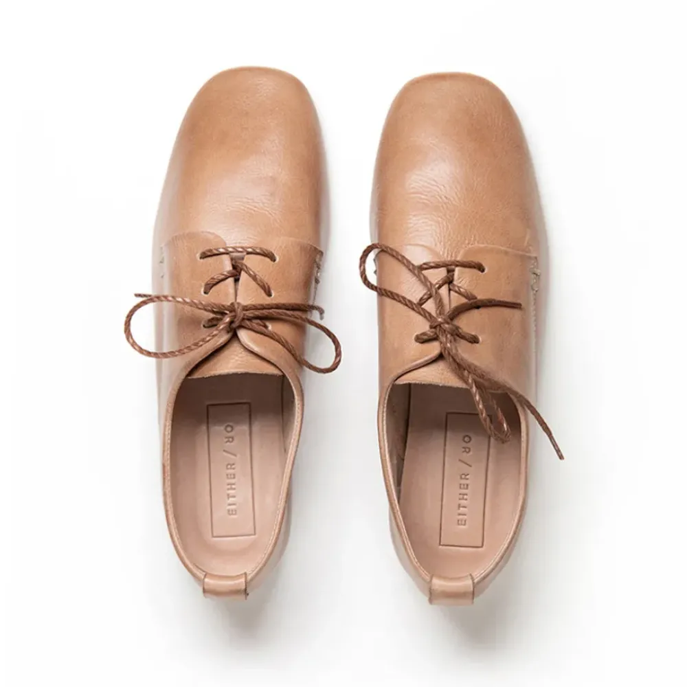 Either Or Cognac Brown Oxford Shoes Shoes