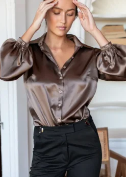 Best Emerson Fry Frankie Blouse in Latte Tops