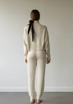 New First Rite Cotton Crop Knit Ivory Tops