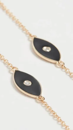 Jennifer Zeuner Nazar Romy Bracelet in Gold/ Black Enamel Handmade Jewelry