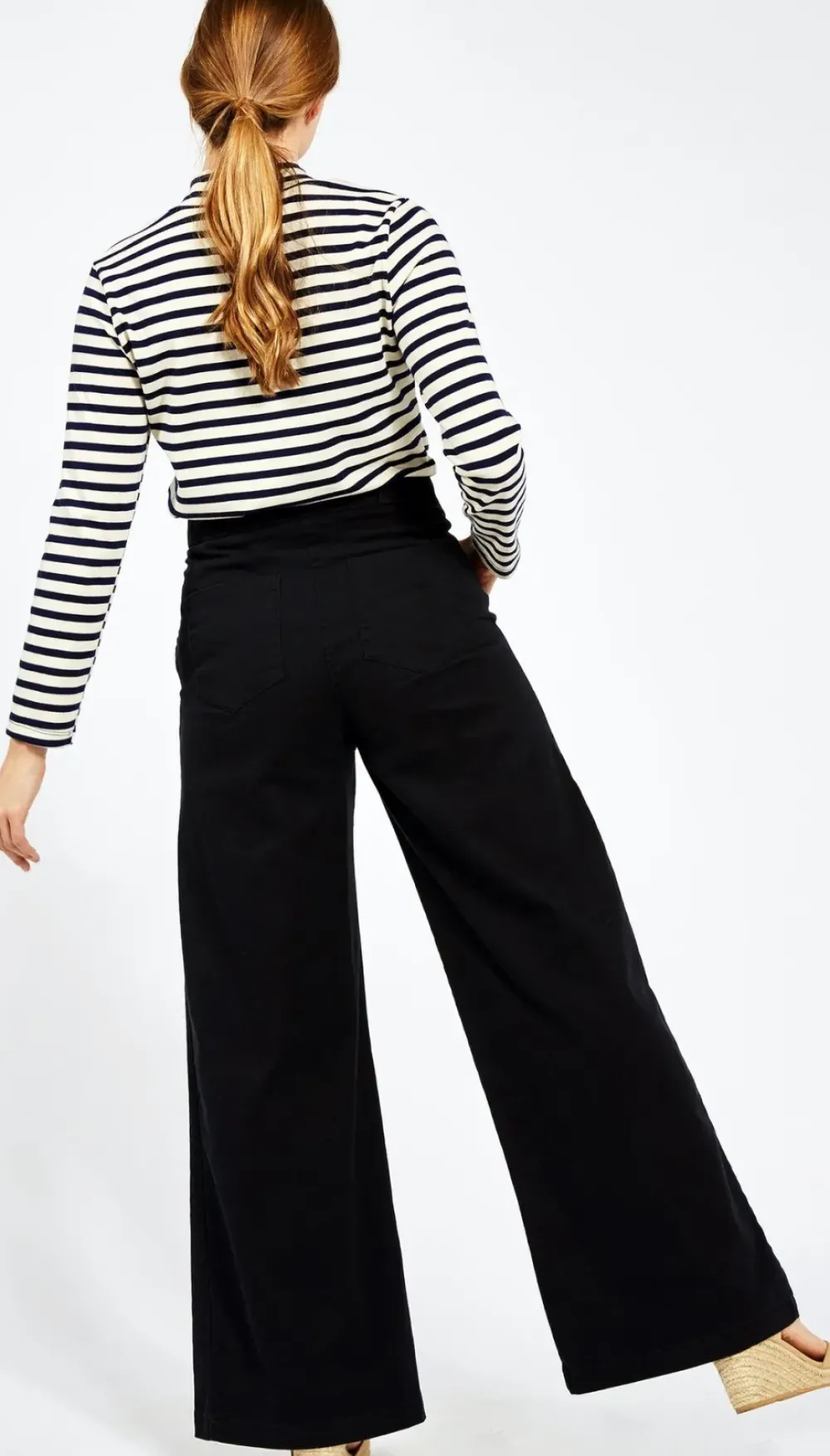 New Long Sabrina Denim Pants | Black Bottoms