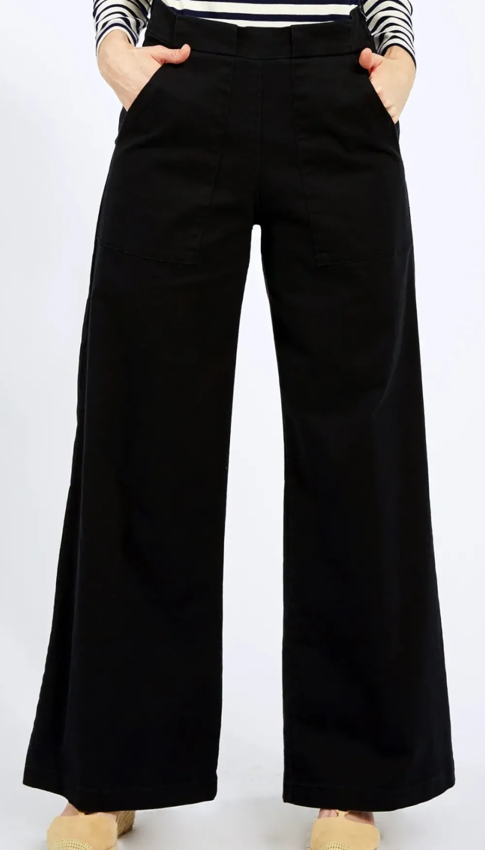 New Long Sabrina Denim Pants | Black Bottoms