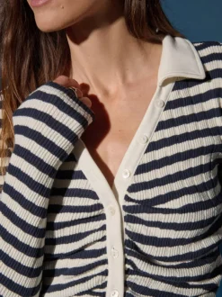 Nation LTD Ami Henley Pointelle Stripe Tops