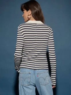 Nation LTD Ami Henley Pointelle Stripe Tops