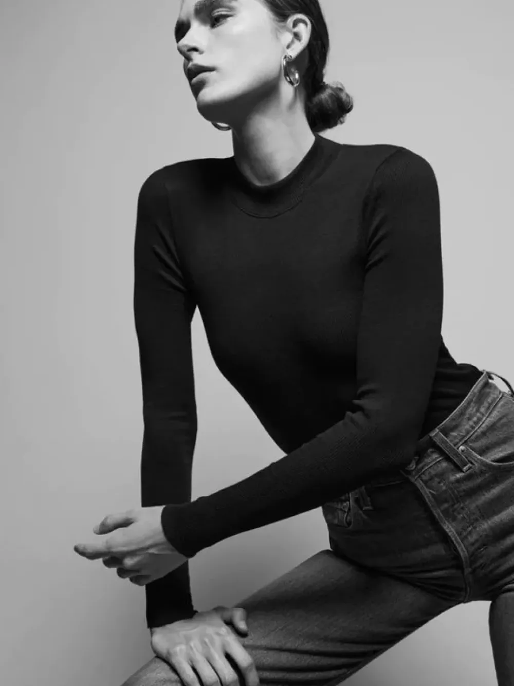 Sale Nation LTD Gina Long Sleeve | Black Tops