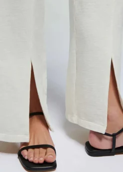 Nation LTD Lincoln Front Slit Knit Pant in Porcelain Bottoms