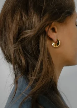 Otiumberg Arc Gold Hoops Handmade Jewelry
