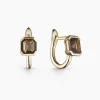 Sale Otiumberg Domino Smokey Quartz Huggie Hoops in 9kt Solid Gold Handmade Jewelry