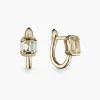 Discount Otiumberg Domino White Topaz Huggies in 9kt Solid Gold Handmade Jewelry