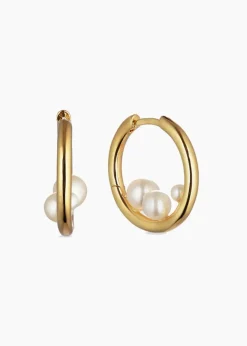Hot Otiumberg Trio Pearl Hoops Handmade Jewelry