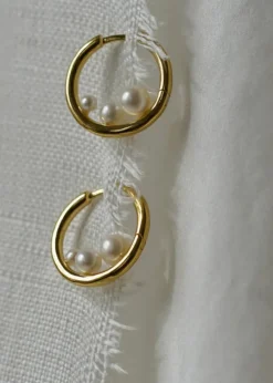 Hot Otiumberg Trio Pearl Hoops Handmade Jewelry