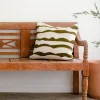 Outlet Paso Throw Pillow in Natural/Moss Handmade Beauty | Wellness