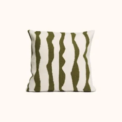 Outlet Paso Throw Pillow in Natural/Moss Handmade Beauty | Wellness