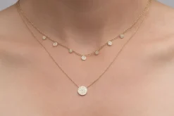 Clearance Rachel Reid Mini Diamond Circle Necklace Handmade Jewelry