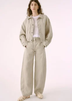 Sayaka Davis Cropped Jacket in Light Taupe Tops|Outerwear