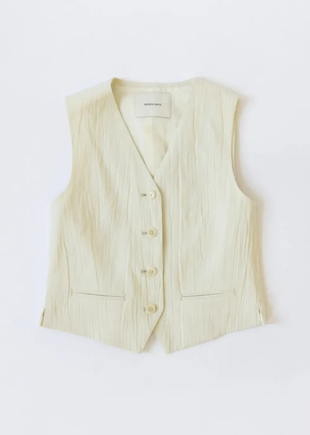 Clearance Sayaka Davis Four Button Vest Ivory Tops