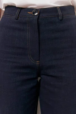 Sale Sessun Cookie High Rise Wide Leg Denim in Dark Indigo Bottoms