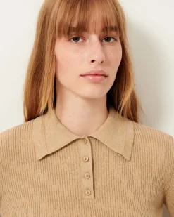 Hot Sessun Sao Polo Collared Knit Shirt Tops