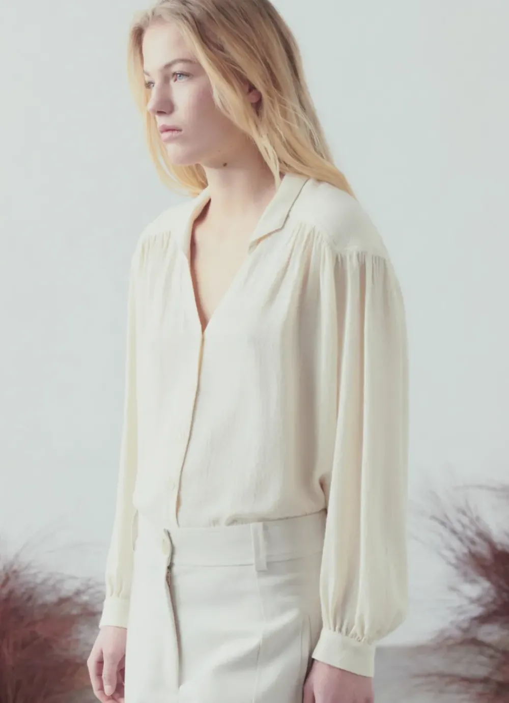 Best Sita Murt Cream Blouse Tops