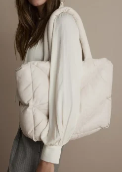 Sale Summum Quilted Leather Puffy Shoulder Bag Cream Accessories