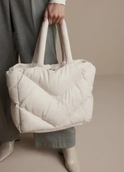 Sale Summum Quilted Leather Puffy Shoulder Bag Cream Accessories