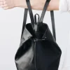 Discount The Folded Leather Backpack Black Accessories