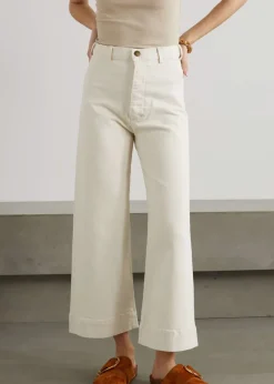 Discount The Great Seafair Wide Leg Jeans Denim in Stone + Black Bottoms