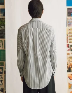 Clearance The New Oxford in Black Stripe Cotton Tops