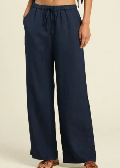 Online Trovata Vera Pants in Navy Linen Bottoms