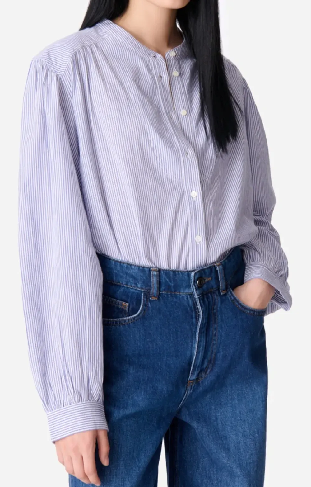 Outlet Vanessa Bruno Chouchou Blouse Blue Stripe Tops
