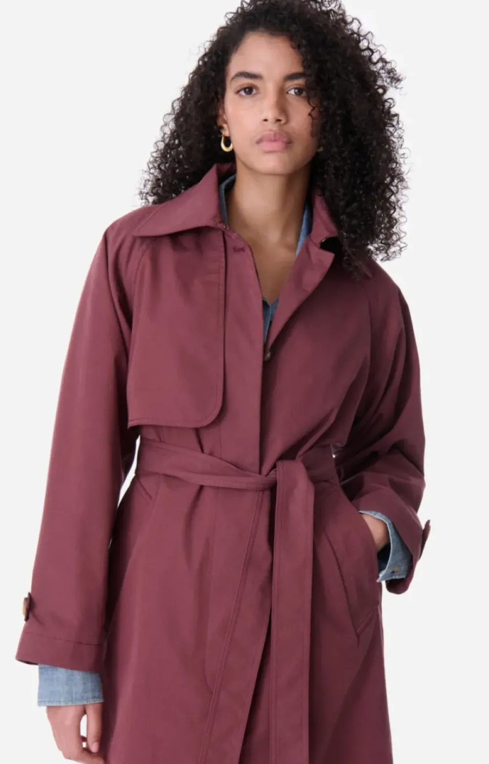 Hot Vanessa Bruno Dexter Trench Coat in Fig Outerwear