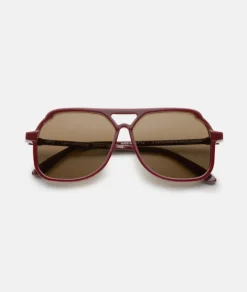 Online VITO OXBLOOD RED / oversized, dark red aviator sunglasses Accessories