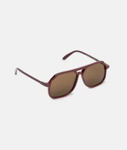 Online VITO OXBLOOD RED / oversized, dark red aviator sunglasses Accessories